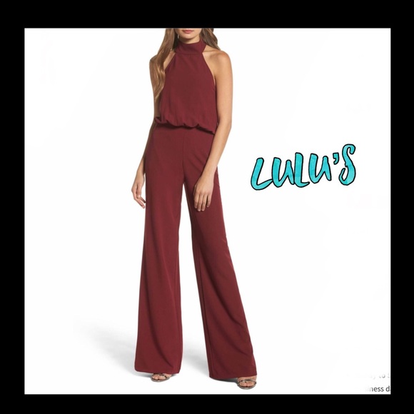 Lulus Pants - 🌸FINAL🌸Beautiful  Wine halter jumpsuit